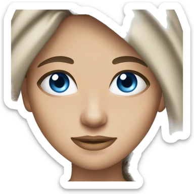 Brunette girl pretty blue eyes long hair sticker