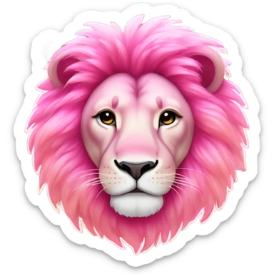 Pink ombre lion lying down with glitter sticker
