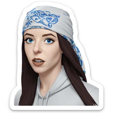girl with bandana and blue eyes sticker