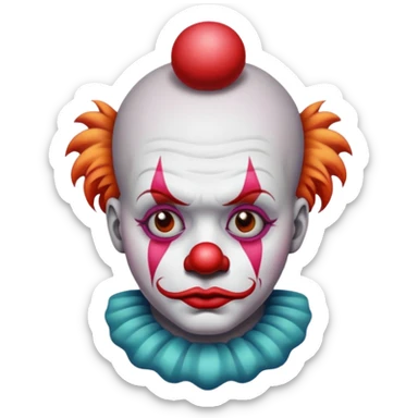 Sad clown tattoo sticker