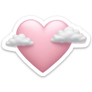 light pink heart with clouds sticker