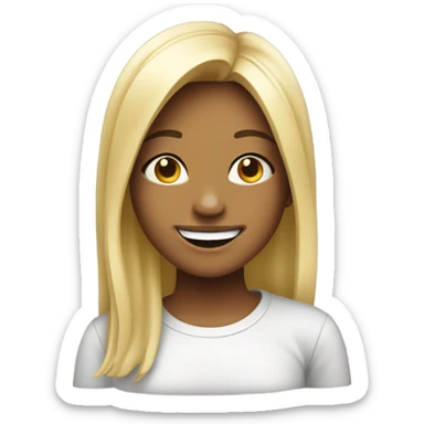 smiling girl in parody style sticker