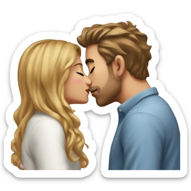 Beautiful girl kiss his boyfriend  sticker