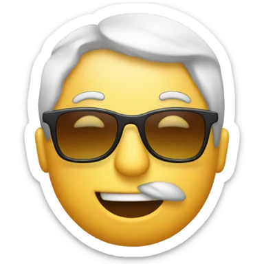 Flushed faced emoji lowering sunglasses  sticker