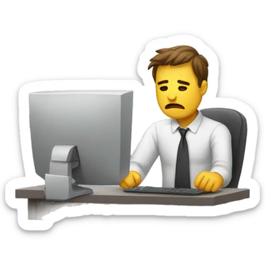 Sad at work sticker