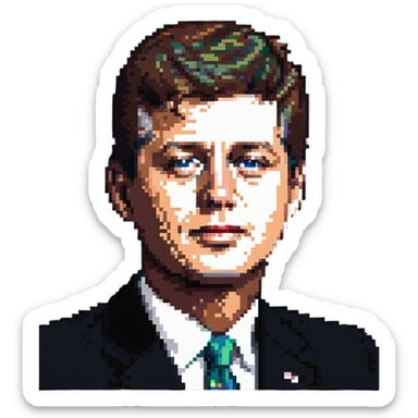John F Kennedy presidential portrait, 35th US president sticker