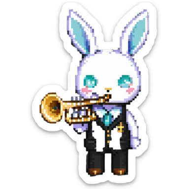 Character with trumpet-shaped ears sticker