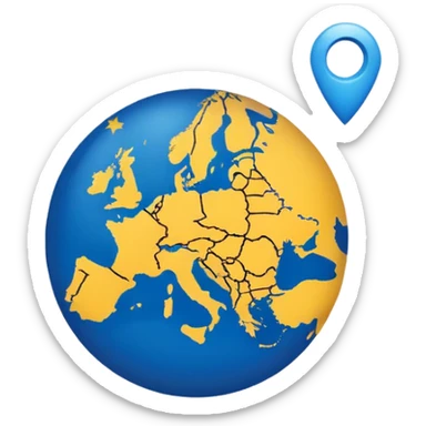 Point in Europe map blue sticker
