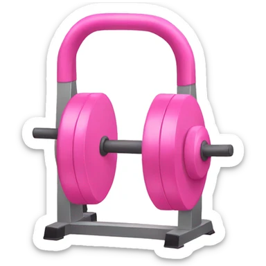 pink weight gym sticker