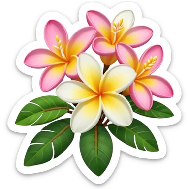 Make a bouquet of plumerias   sticker