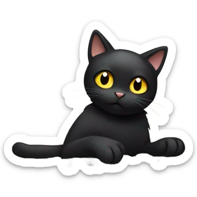 Black cat on radiator sticker