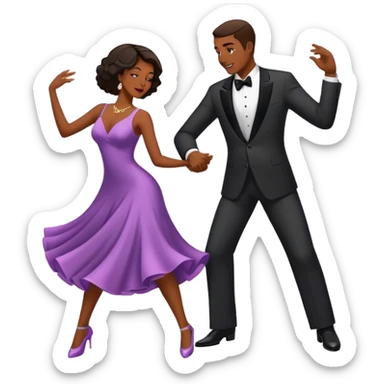 Black married couple dancing  sticker