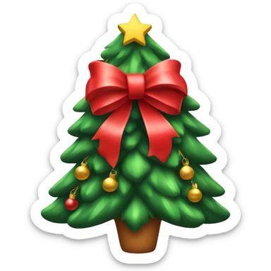 Christmas tree with bows sticker