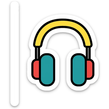 colored headphones icon sticker