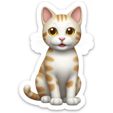 Happy cat, full body cat, cat color sticker