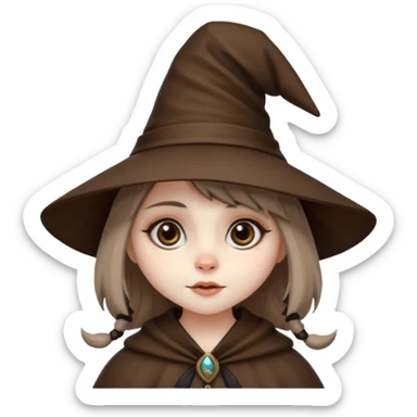 cute raccoon witch girl sticker