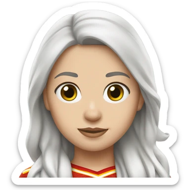Kansas City Chiefs white brunette woman fan with green eyes sticker