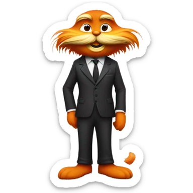 The lorax wearing a suit sticker