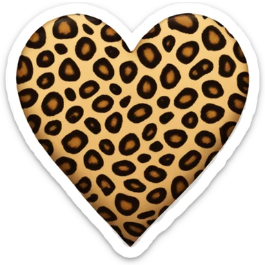 Leopard print heart sticker