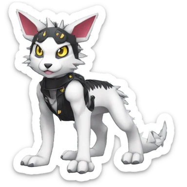 cute cool edgy sharp punk Digimon-Fakemon-animal full body sticker