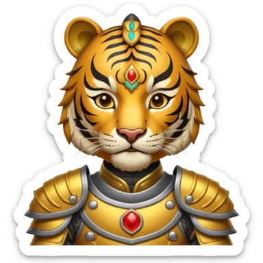 Ancient Chinese tiger warrior with traditional armor sticker