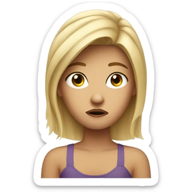 blonde annoyed girl sticker