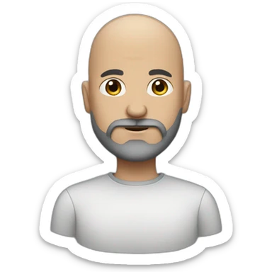 bald man with a gray beard with a thin woman with black hair a little taller sticker