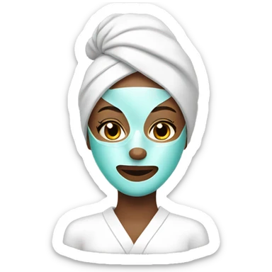 lady with face mask full spa beauty sticker