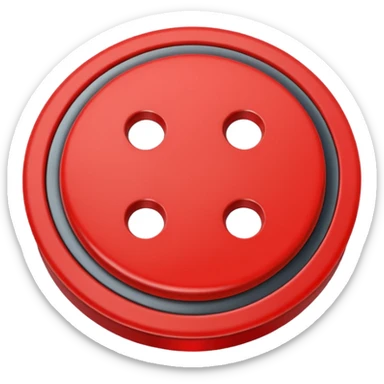 Red button with 4 holes and a red rim sticker