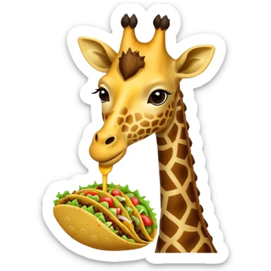 taco eating giraffe sticker