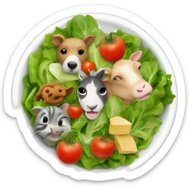 Salad with animals sticker