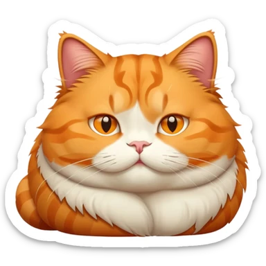 Fat lazy basketball cat (orange cat) sticker