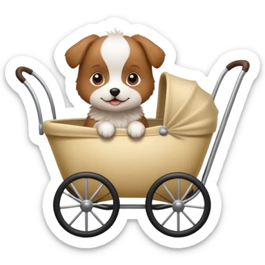 dog in a pram sticker