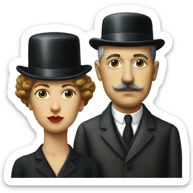 René Magritte's Lovers sticker