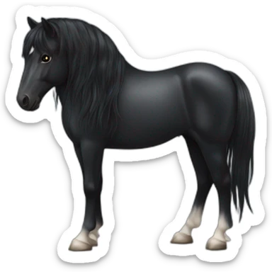 frisian horse with black mane and black head sticker