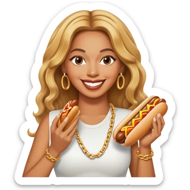 Beyonce eating a hotdog sticker