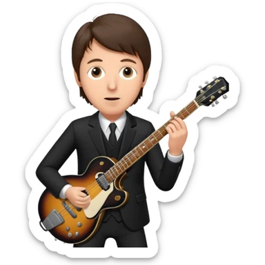 Paul McCartney playing guitar black suit sticker