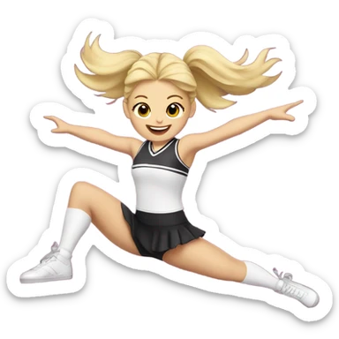 White-Jumping-Splits-Cheerleader-blonde-pigtails sticker