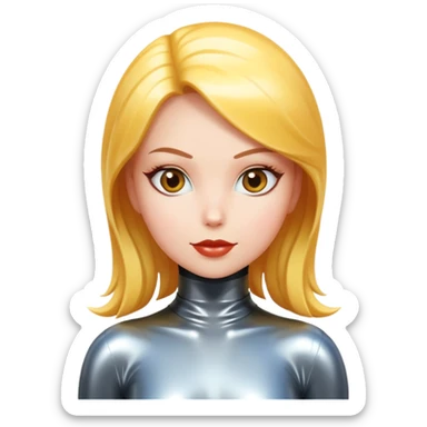 cartoon female character in a shiny latex suit sticker