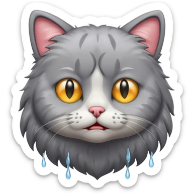 crying cat sticker