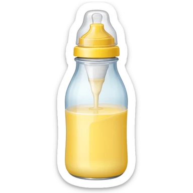 baby Milk bottle yellow sticker