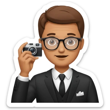 Hombre moreno con gafas haciendo fotos en una boda sticker