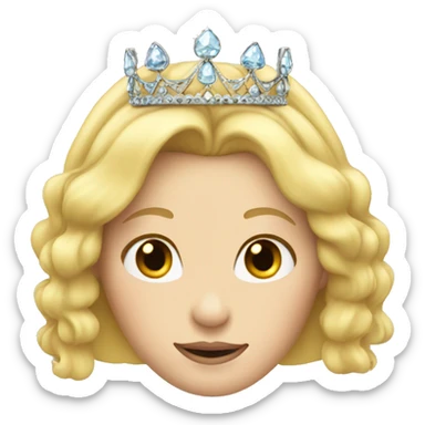 Blonde hair princess with tiara  sticker