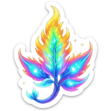Elemental Forty Fiery Sparky Fierce Colorful Gradient Sparkly Nebular Starry Flaming Viney Vinal Dusky Aurorus-Amaura-Auroras-Pokémon-Fakémon-creature sticker