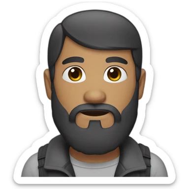 Man with an Iroquois haircut and a thick black beard sticker