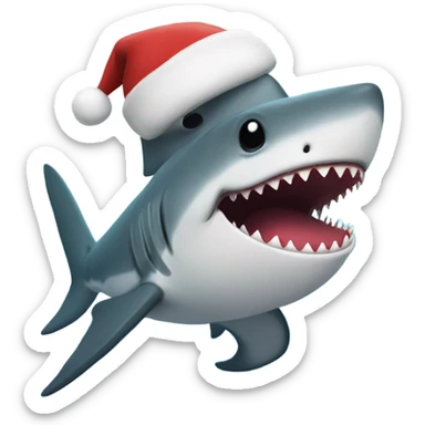 Santa shark sticker