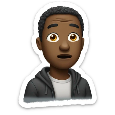 Confused black man sticker