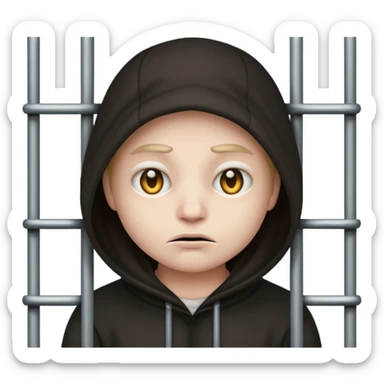 Создай эмодзи вора за решёткой sticker