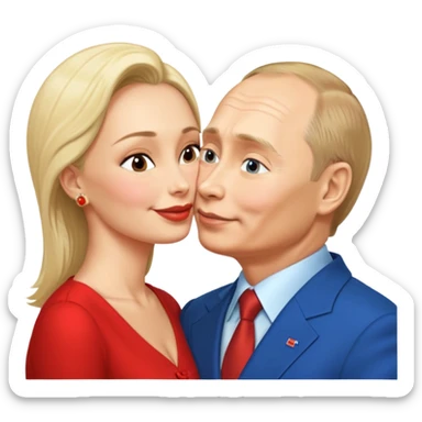 putin and madura kiss sticker