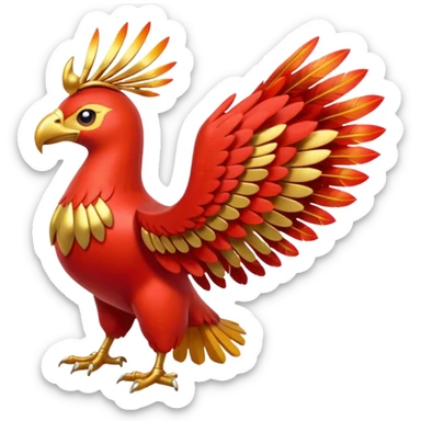 Pokemon red and green legendary Ho-Oh sticker